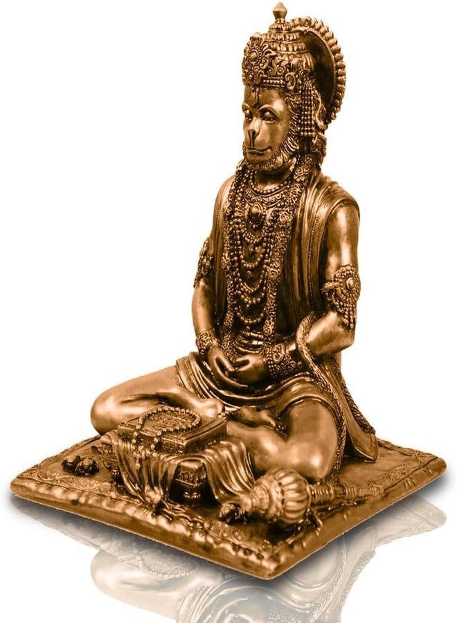 Karigaari India Antique Hanuman Idol Sitting in Meditation Pose | Bajrangbali Murti for Home Temple Office Car Dashboard | Decorative Spiritual Figurine for Puja & Gifting - Image 4